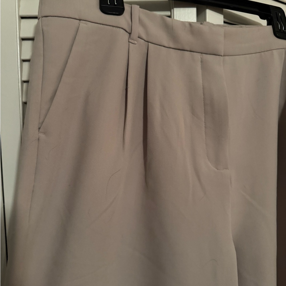 Abercrombie & Fitch Light Beige Wide Leg Trousers